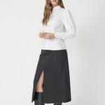VikaCC Slit Denim Skirt - Black - Co'couture