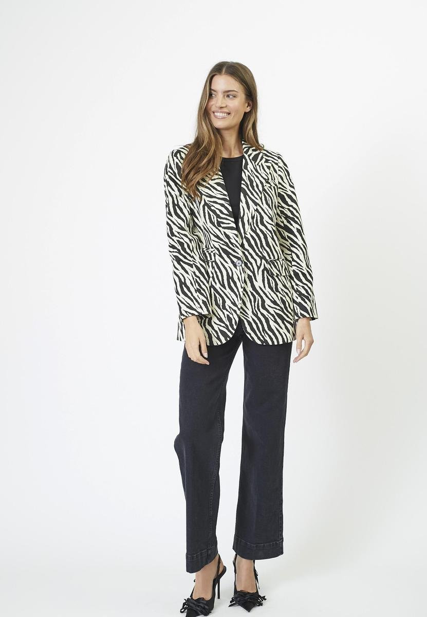 ZiggyCC Zebra Single Blazer - OffWhite - Black - Co'couture